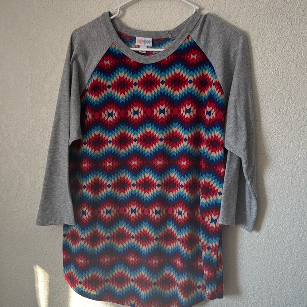 LulaRoe women’s large top Aztec design Y2K